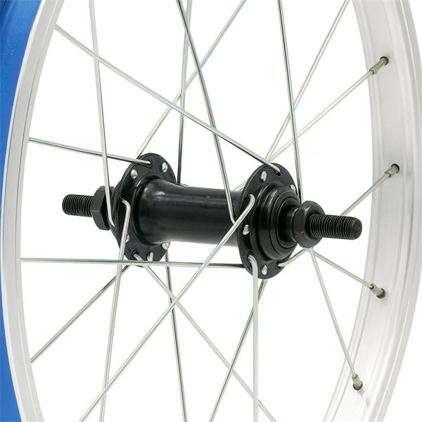 RUOTA ANTERIORE 16 ALLUMINIO MOZZO ACCIAIO NERO 3/8 COD.0007
